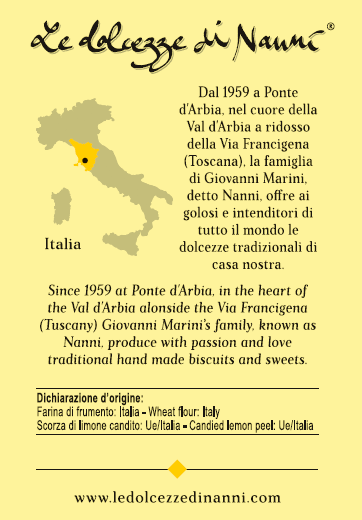 Cantucci con limone fatti a mano in Italia con amore